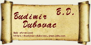 Budimir Dubovac vizit kartica
